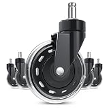 COSYLAND Set 5 Ruote Sedia Ufficio 1-KEA 10 x 22 mm - Rotelle Sedia Ufficio Ultra Silenziose 360° con Doppio Cuscinetto, Portata 300KG - Per Parquet e Pavimenti Duri（Potenziate）