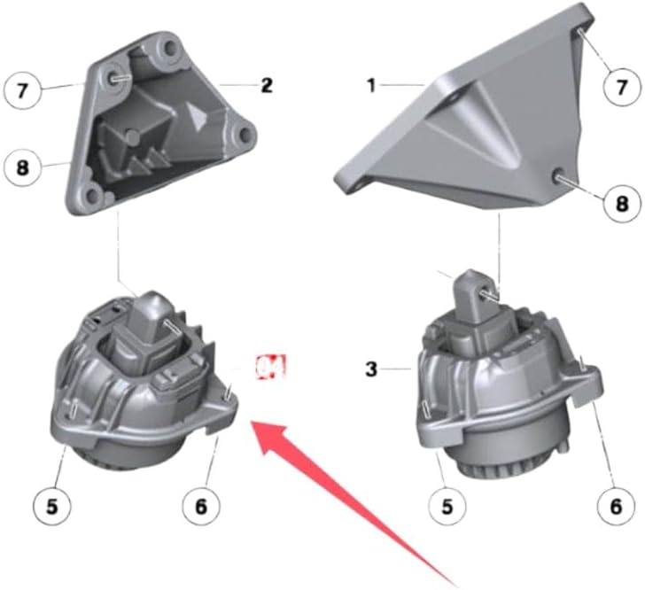 Engine Mount 22116775906 Compatible with Automotive Motorcycle Parts F10 Gran Turismo F07 F11 7 F01 550i 750i 2009 2010 2011 2012 2013 2014 2015 2016 2017 for Part Number 22116775906