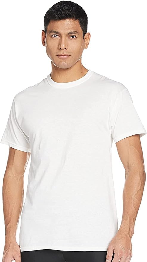 T-shirt col rond blanc homme anti-odeur coton doux Hanes XXL