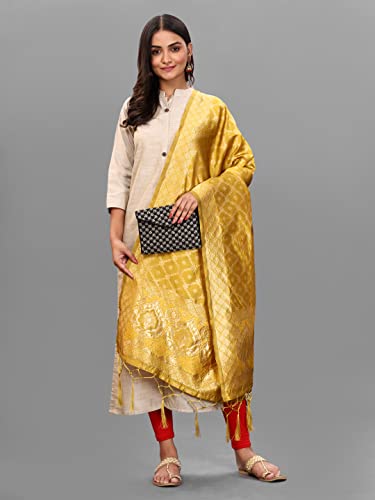Fabcartz Woman's Woven Banarasi silk Dupatta Scarf Shawl Wrap3