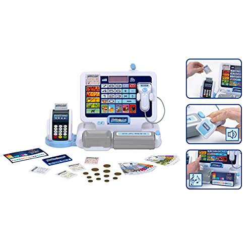 Theo Klein 9324 Tablet-Kassenstation I Spielkasse mit Sound und abnehmbarem Tablet, POS-Terminal, Sanner und Spielgeld I… – Bild 4