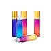 Essential Oil Roller Bottles, 12 Pack 10ml Glass Gradient Color Bottle with Gold Lids Include 1 Opener, 3 Dropper, 2 Funnel, 2 Extra Stainless Steel Roller Balls, 20 Labels YIDADA