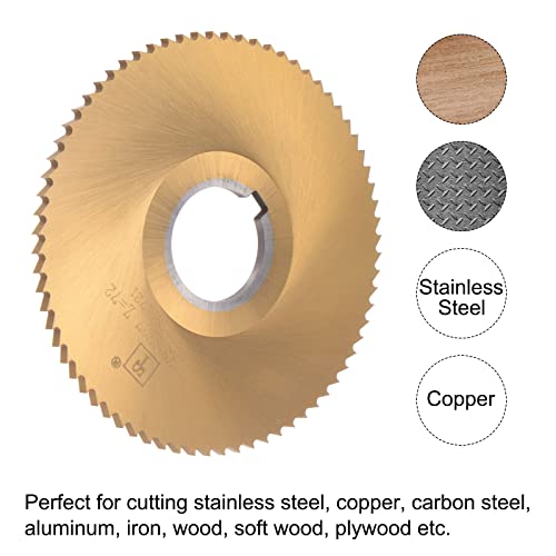 Uxcell Circular Saw Blade, 100Mm (4") Dia 3Mm Thick 72 Tooth, M35 Cobalt High Speed Steel Titanium Coated Milling Cutter With 27Mm Arbor For Stainless Steel Copper #TOP2