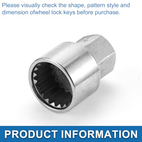 Image of Vehicle Wheel Lock Lugnut #66 9 /10 inch Diameter 20 Pointed Notches Anti-Theft Screw Nut Removal Key Socket for Porsche Boxster 911 Cayenne Macan