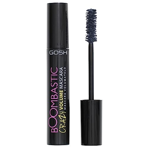 GOSH Boombastic Crazy Mascara for extreme volume and long lashes I Volume mascara with precise brush head I Lashes without clumps I Long-lasting, skin-friendly, vegan & fragrance-free 04 Classic Grey