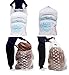 Dust Cover Big Plastic Drawstring Bags Multi-Purpose for Storage and Keeping Luggage, Big Dolls, Blankets, Pillows, Suitcase Good for Household Organizing Reusable Set of 4 bags Size S, M, L, XL