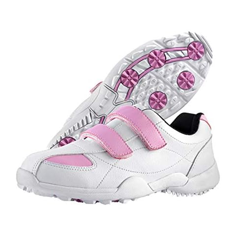 CGBF-Women's Golf Shoes Waterproof Anti-Slip Spikeless Sports Shoes Velcro Closure Running Shoes Breathable Wear-Resistant Golf Shoes,Pink,5.5 UK Cover