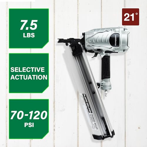 Image of Metabo HPT Framing Nailer, Pro-Preferred Power Nailer for Flooring, Roof Decking, and More, Lightweight 7.5 lbs Framing Tool for 21 2 inch to 3-1 /2 inch Plastic Collated Nails, NR90AES1