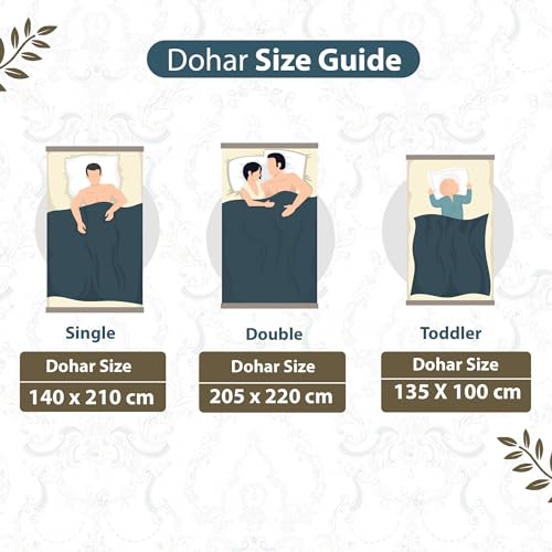 Image of Divine Casa Glace Cotton 120 GSM Soft and Silky Reversible Lightweight Printed Double Bed AC Dohar Blanket for Mild Winter Quilt -(Yellow and White, 205 x 220, CM)