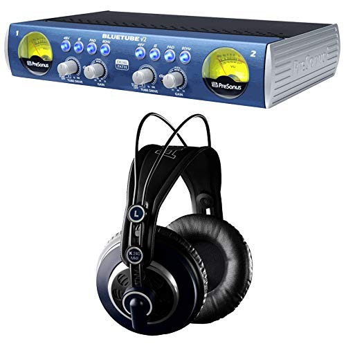 Presonus Bluetooth DP V2 2チャンネル チューブマイク プリアンプ DP2+AKG K240 MKII ヘッドホン