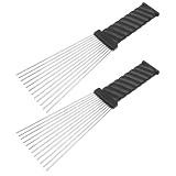 2 Piezas Peine de Peluquería Profesional de Acero Negro