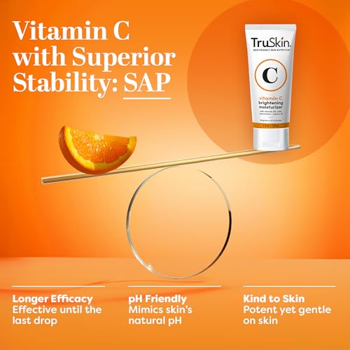 TruSkin Vitamin C Face Cream – Brightening & Hydrating Daily Moisturizer with Vitamin E, B5, Jojoba Oil & Green Tea – Smooth, Radiant-Looking Skin, 2 Fl Oz