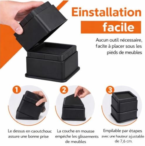 Rehausseurs de table robustes max 567 kg au design moderne noir
