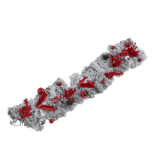 Multifunctional Decorations Christmas Flocking Garland Premium Decor for Xmas Tree Window Wall Doorways DIY for Christmas Decoration with Flocking PVC Rattan Pendant Home Decor (1)