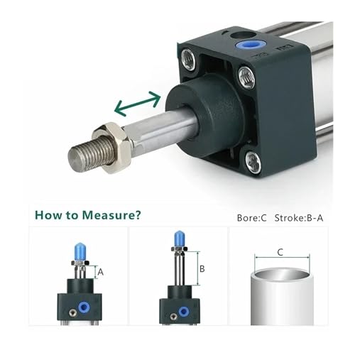 Vérin pneumatique double action SC 50x75 à force constante bidirectionnelle - 5