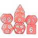 Wiz Dice Forge Embers Set of 7 Polyhedral Dice, Semi-Translucent Matte Finish Hunter Orange Tabletop RPG Dice with Clear Display Box