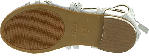 Girls Kids Tory63K Silver Cut Out Rhinestone Gladiator Strappy Dress Sandals-24