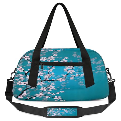 Cherry Blossom - Bolsa de lona japonesa para niños, niñas, adolescentes, deportes, gimnasio, viajes, gimnasia, baile, ballet, multicolor