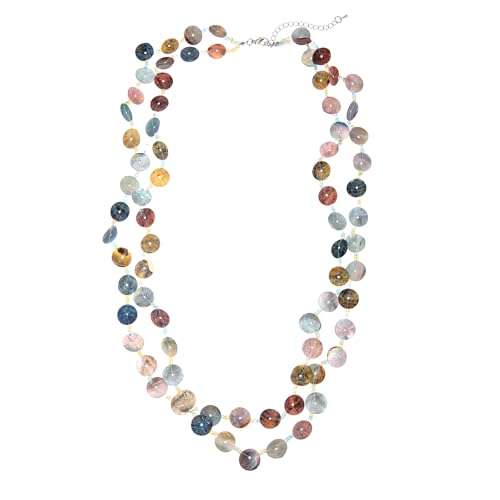 Layered Necklaces for Women, Multi Strand Boho Long Beaded Statement Piece with Shell & Coin Chunky Details
