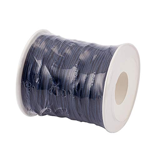 100 Yards Prussian Blue Waxed Cotton Cord Threads Braided Beading Cord Strings Bracelet Necklace Wire 1Mm(0.04 Inch) With Spool For Bracelets Necklace Jewelry Making Friendship Bracelet #TOP5