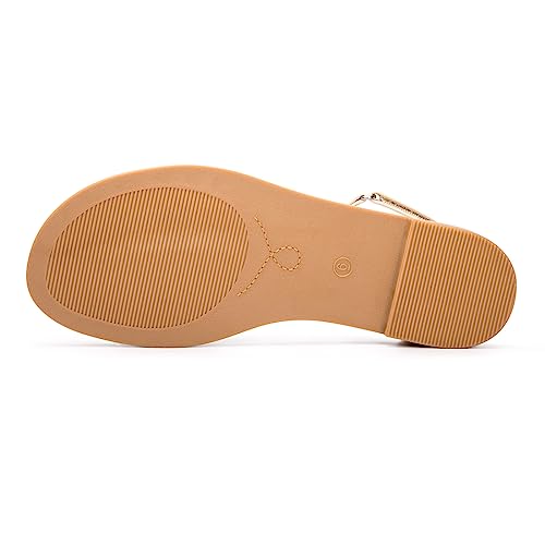 Image of LM Women's Flat Sandals Open Toe One Band Ankle Strap Sandals Casual Summer Flat Sandals