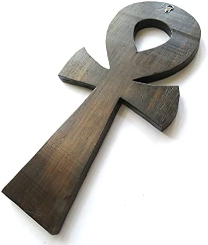 Wooden carved Ankh Symbol Hieroglyph, Key of Life