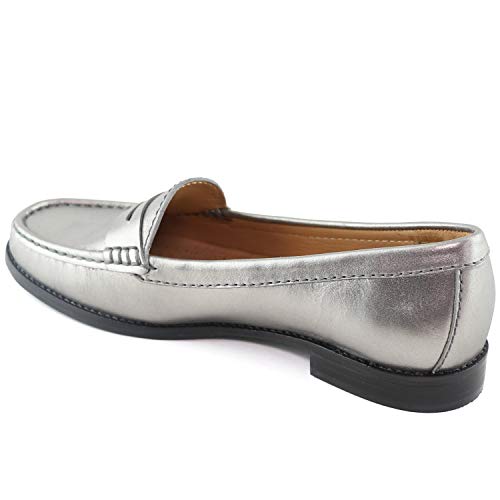 Image of Womens Casual Genuine Leather Comfortable Lightweight Driving Moaccasins Classic Fashion Penny Slip On Ladies Driving Loafer Flat Shoes