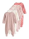 NEXT Baby Mädchen Schlafanzüge für Babys, 5er-Pack Pink/Rust Ditsy Floral 50