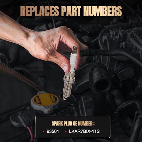 Image of Iridium Spark Plug 93501 4 Pack for Honda Civic | Fits Honda Civic /Accord /CR-V /Fit; CX-3 /CX-5 /MX-5 Miata; iA /iQ /xD; Forester /Impreza /Legacy /Outback; Corolla /Matrix /Prius /Yaris