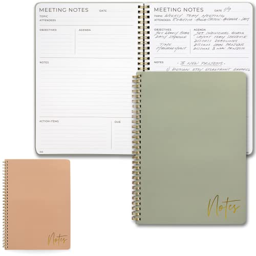 Simplified Meeting Notebook For Work Organization - Easily Take Notes And Keep Agendas On Track - The Perfect Office Planner Supplies For Women & Men To Professionally Manage Business Projects #TOP8