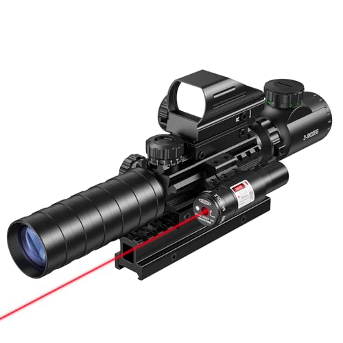 MidTen 3-9x32 4-in-1 Scope Combo with Dual Illuminated Scope Optics & 4 Holographic Reticle