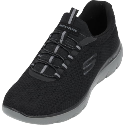 Skechers Summits, Scarpe da Ginnastica Uomo, Black Mesh Charcoal Trim, 41.5 EU