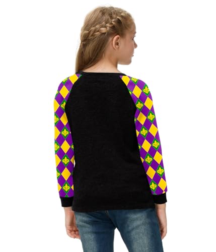 Image of Remimi Girls Thanksgiving Shirts Buffalo Plaid Raglan Tee Cute Turkey Holiday Party Long Sleeve Tshirt 5-14 Years