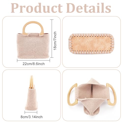 FREEBLOSS Complete Crochet Set Crochet Bag Starter Kit with Step by Step Guide Crochet Bag Kit with Crochet Bag Base Knitting Kit for Adults Crochet Gift - Image 3