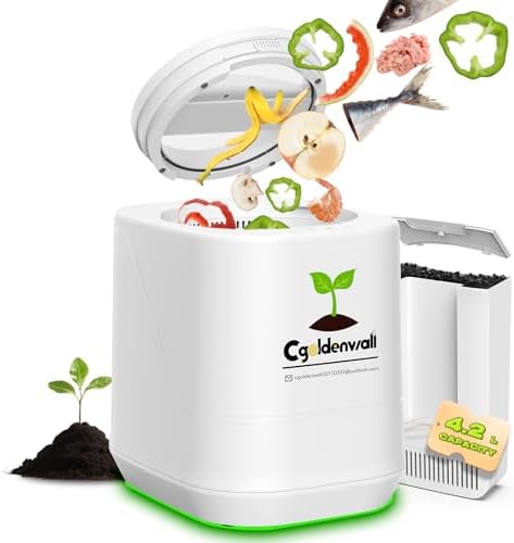 CGOLDENWALL Compostador eléctrico de cocina de 4,2 l, reciclador ...