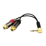 Kabellänge: Ca. 30 cm 30cm Dual RCA Cinch Female Buchse auf 3,5mm Stecker Mikrofonkabel Stereo kable, langlebig