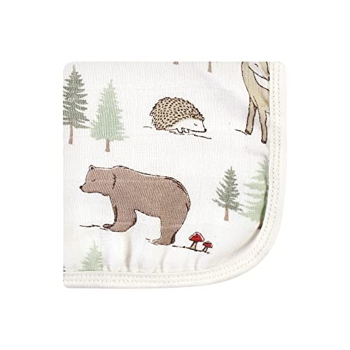 Image of Hudson Baby Unisex Baby Cotton Muslin Washcloths, Forest Animals, One Size