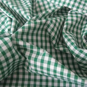 Tela de polialgodón a cuadros de 1/4 de Empee, color verde
