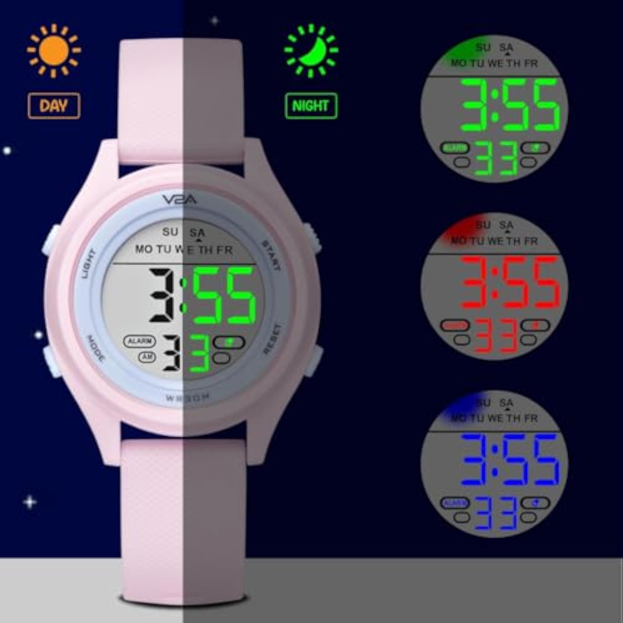 Girls Digital Watch TimeMaster Series, Pink Waterproof