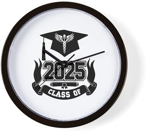 CafePress Caduceus Medical School Graduate Class of 2025 10" Wall Clock for Livingroom, Kitchen, or Office