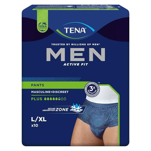 TENA   Pantalones para hombre act.Fit para incontinencia (talla XL, 10 unidades), color azul