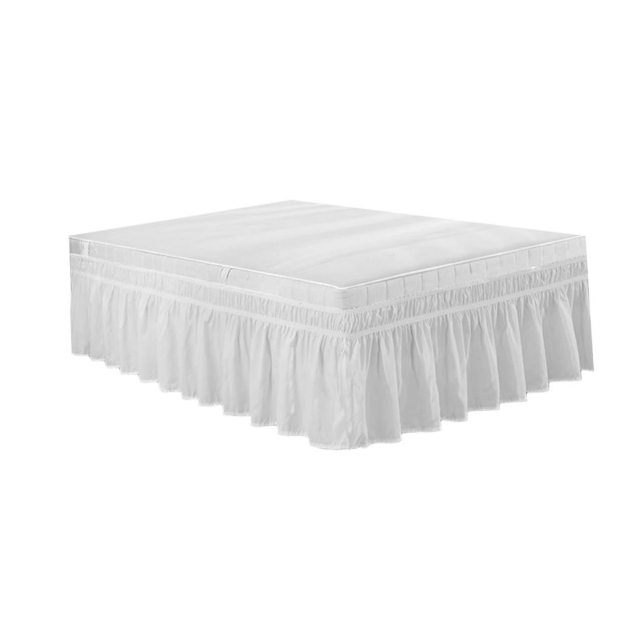 Falda plisada para cama elástica cubre somier faldón lavable para ocultar almacenamiento inferior