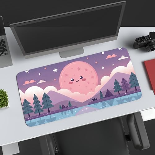 Image of Pastel Valley Premium Desk Mat | Anti-Skid | Anti-Slip | 90 * 42 cm | Laptop Mat for Work from Home /Office /Gaming- Extended Mouse pad and Keyboard Desk mat