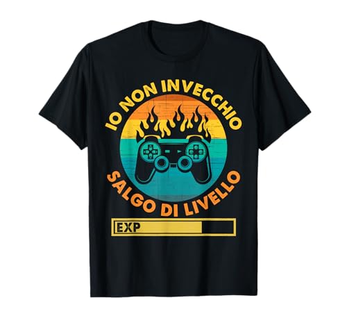Gaming Gioco Videogiochi Giocatore Salgo Livello Videogiochi Maglietta