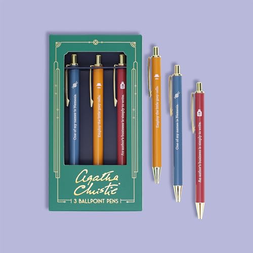 Agatha Christie Pen Set: 3 Ballpoint Pens