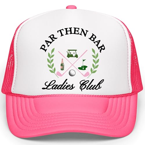 Image of Par Then Bar Ladies Club Funny Golfer Women's Classic 5 Panel Mesh Snap Back Trucker Hat