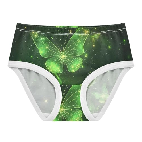 Aesthetic Toddler Underwear Floral 2t Cotton Panties for Girl Green Glowing Butterflies Dark Underpants Briefs