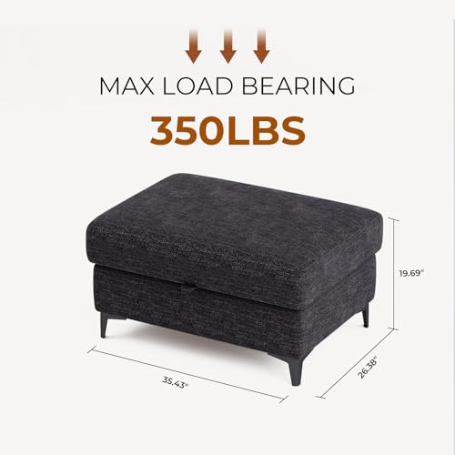 Image of Upvilla 35 inch Large Storage Ottoman for Living Room(Dark Dray)