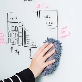 U Brands Microfiber Shag Dry Erase Board Eraser, Grey, Regular Size, 582U04-16