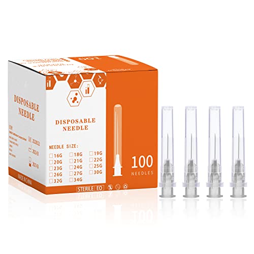 27Ga 0.5Inch/13Mm Disposable Sterile Needles,Individually Wrapped,Pack Of 100 #TOP28